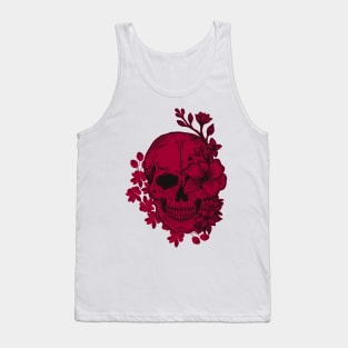 Skeleton Face In Roses Pallet Tank Top